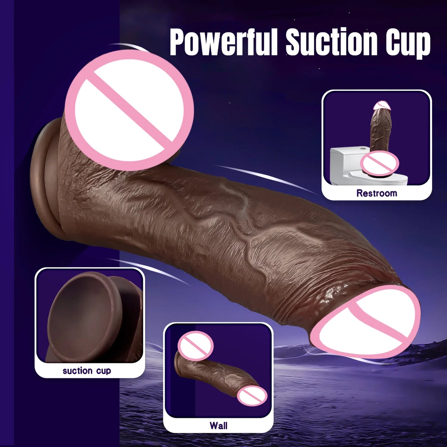 Huge Thick Dildo Realistic Silicone Strong Suction Cup for Hands-Free Anal Play G-spot Giant Dildos Anal Sex Toys for Women Men
