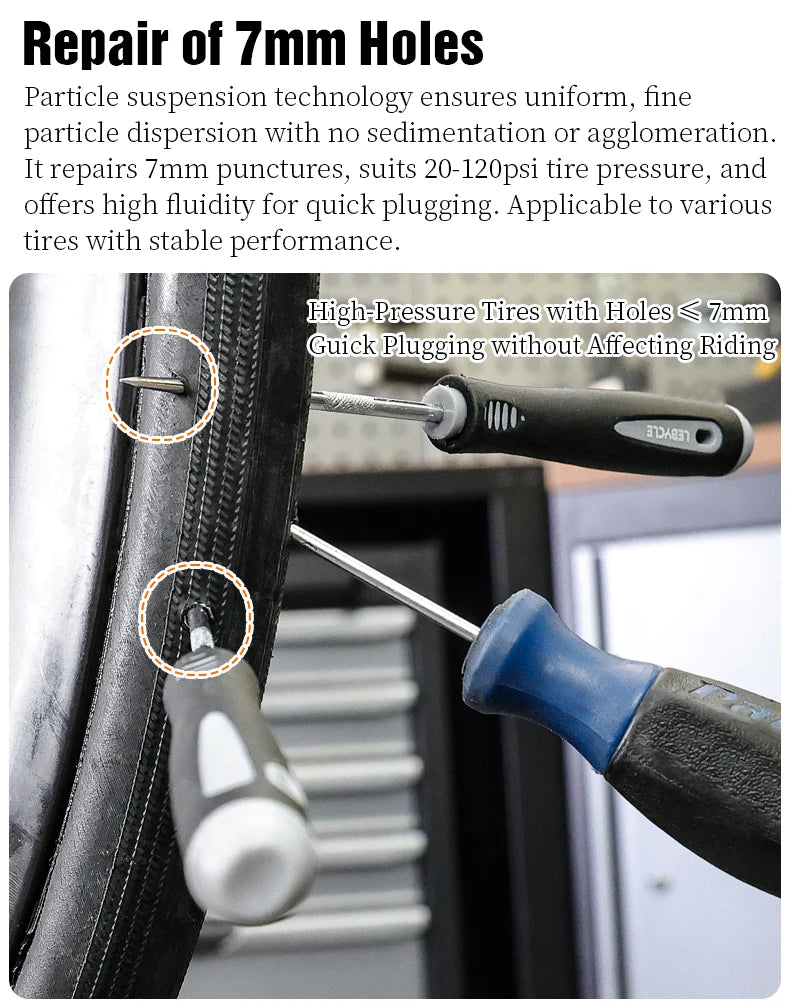 LEBYCLE MTB Road Bicycle Tubeless Tire Sealant Bike Low-Ammonia Tubeless Puncture Repair Fluid Bike Vacuum Tires Repair Tool