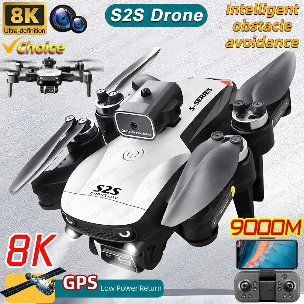 New S2S Drone 8K Professional HD Dual Camera Brushless Obstacle Avoida