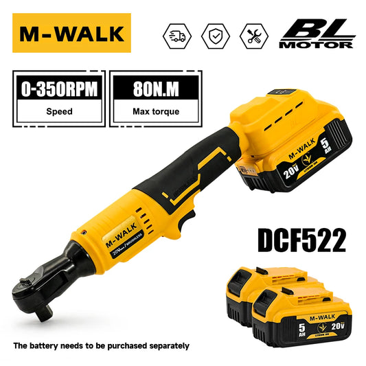 DCF522 Cordless Right Angle Electric Ratchet Wrench Rechargeable Screwdrive Removal Screw Nut Tools For Dewalt 20V Battery Pin
