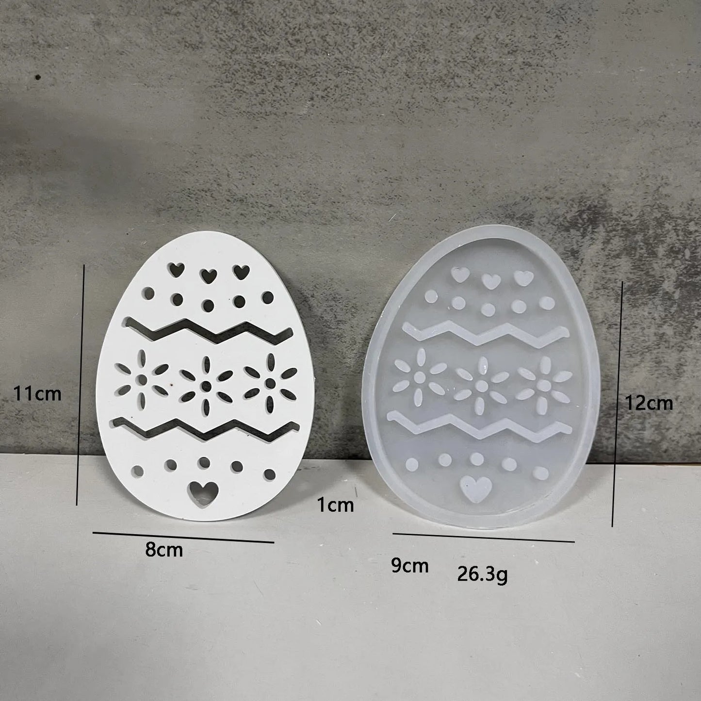 Easter Rabbit Egg Splicing silicone mold Concrete Cement Gypsum Plaster Molds Bunny Hollow Heart Flower Decoration Craft