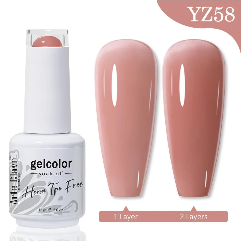Arte Clavo HEMA TPO FREE Gel Nail Polish Jelly 15ml LED Nail Gel Hybrid Varnish Matt Top Base Coat Nail Art Gellak Primer