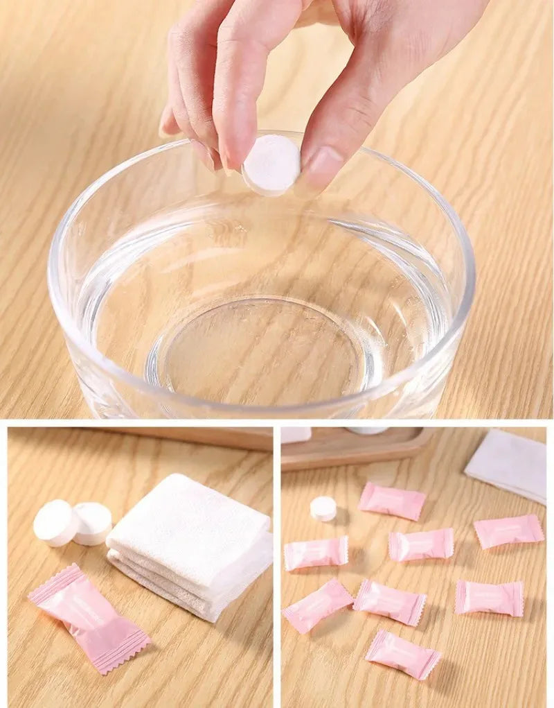 Tissues Wipes Disposable Towel 50pcs Compressed Portable Travel Non Woven Towel Outdoor Wipes Face Wash Wipes