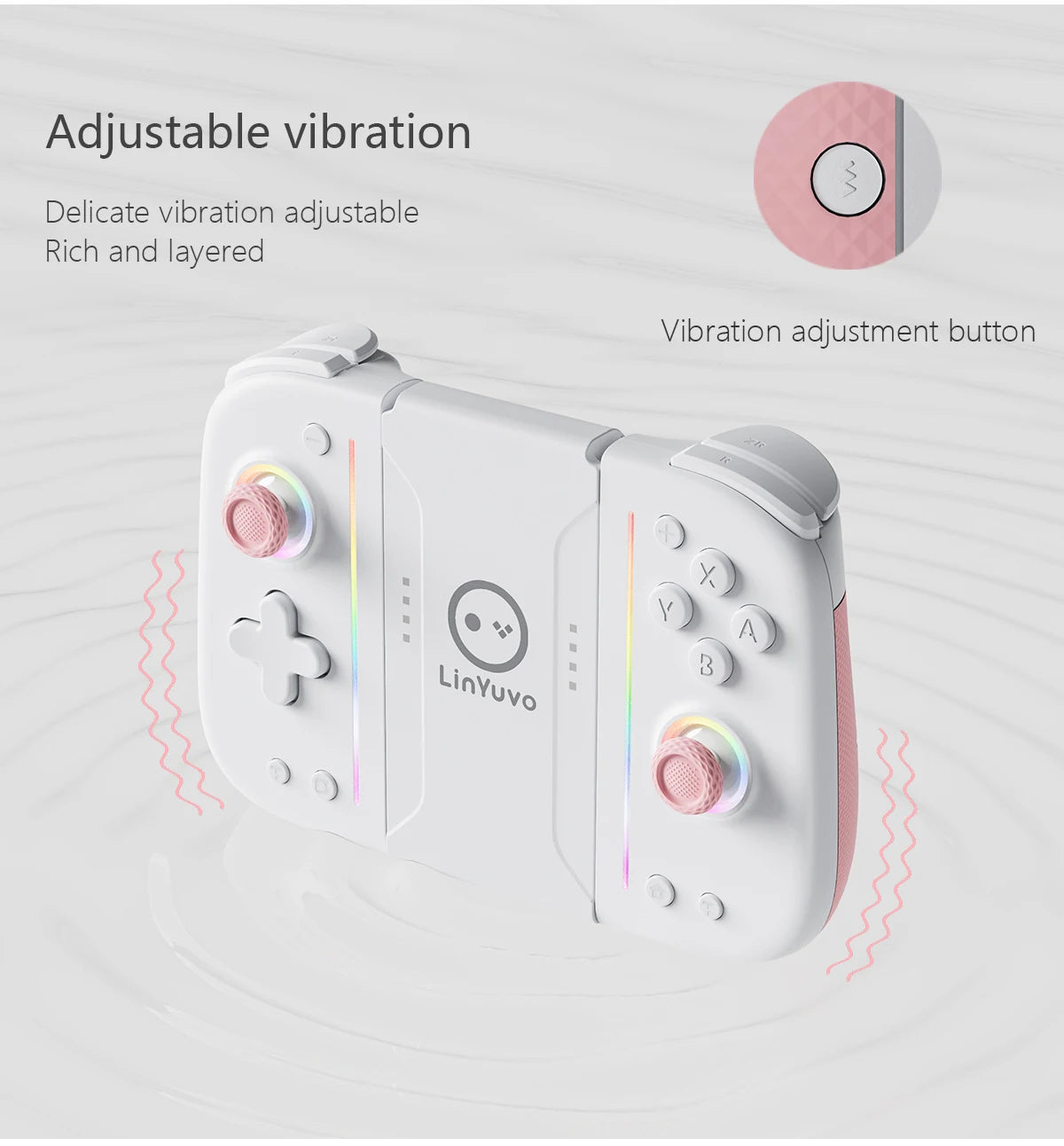 LinYuvo Wireless Switch Controller KS52 for Nintendo NS/OLED,Wireless Joypad Controller with Adjustable Vibration&Large Battery