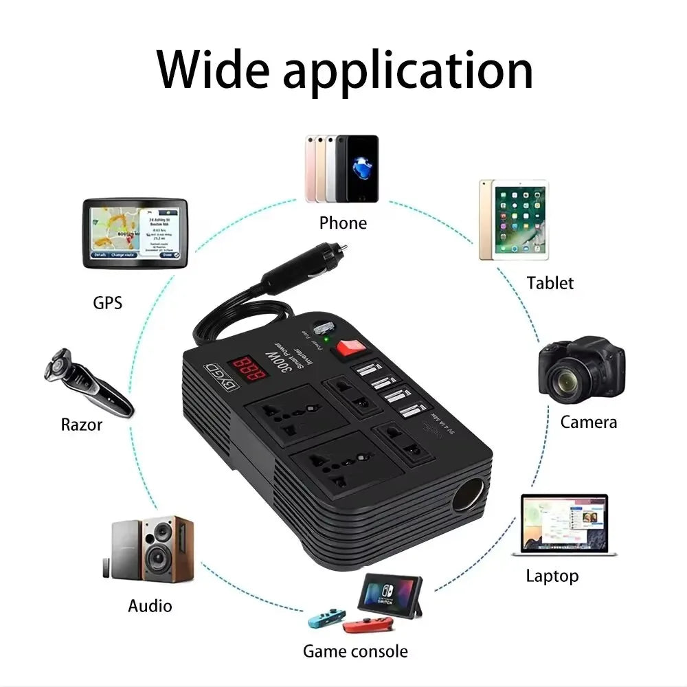Car Inverter 300W High-power DC 12V To 220V Multi-function Home Modified Sine WaveAutomotive Power Converter power inverter