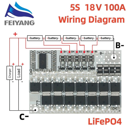 5S 4S 3S BMS 100A 21V 18V 16.8V 12V 18650 Li-ion LMO Ternary Lithium Battery Protection Circuit Board Balance Charging