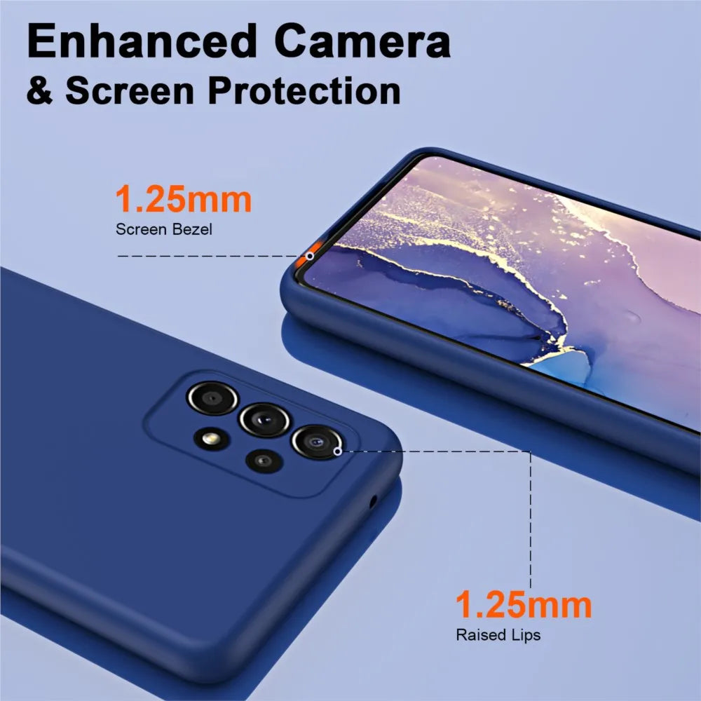 Original Liquid Silicone Phone Case For Samsung Galaxy A52 A52S 4G 5G Soft Back Cover Camera Protector Coque Bumper