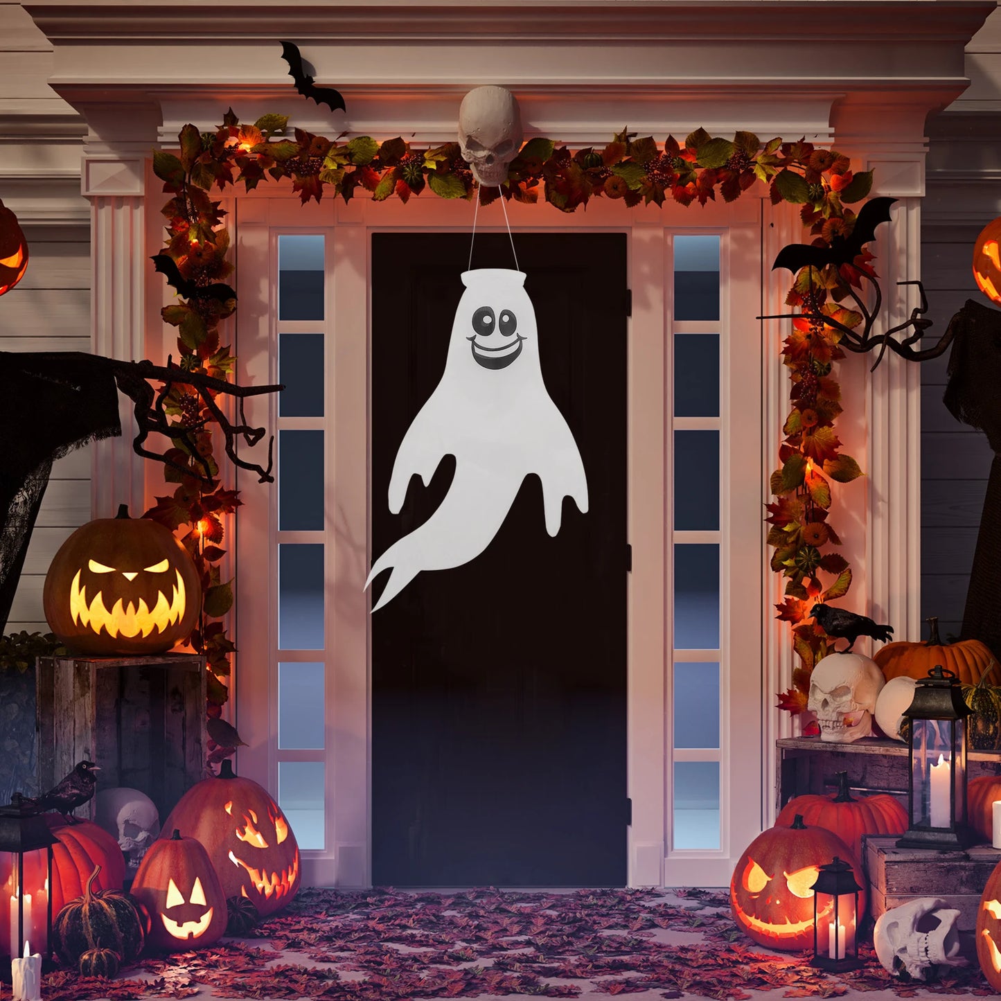 Ghost Flag Halloween Decoration Ornament Wind Direction Adornment Windsock Hanging
