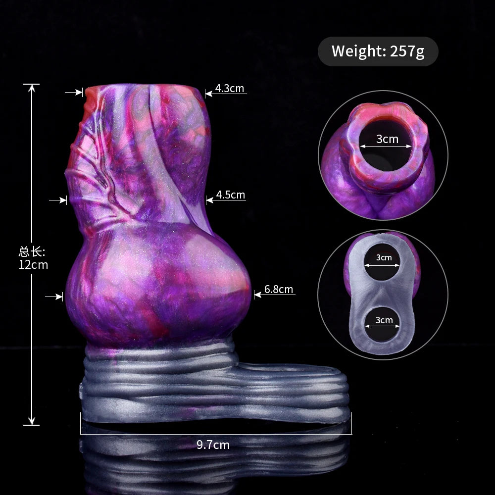 NNSX Animal Penis Sleeve Enlargement with Big Knot Silicone Fantasy Cock Sheath Adults Male Sex Toys for Couples