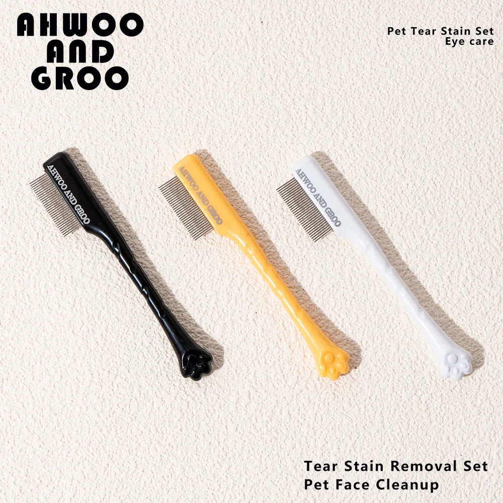 Pet Facial Cleaning Comb Set Removes Tear Stains Eye-poop Cat Paw