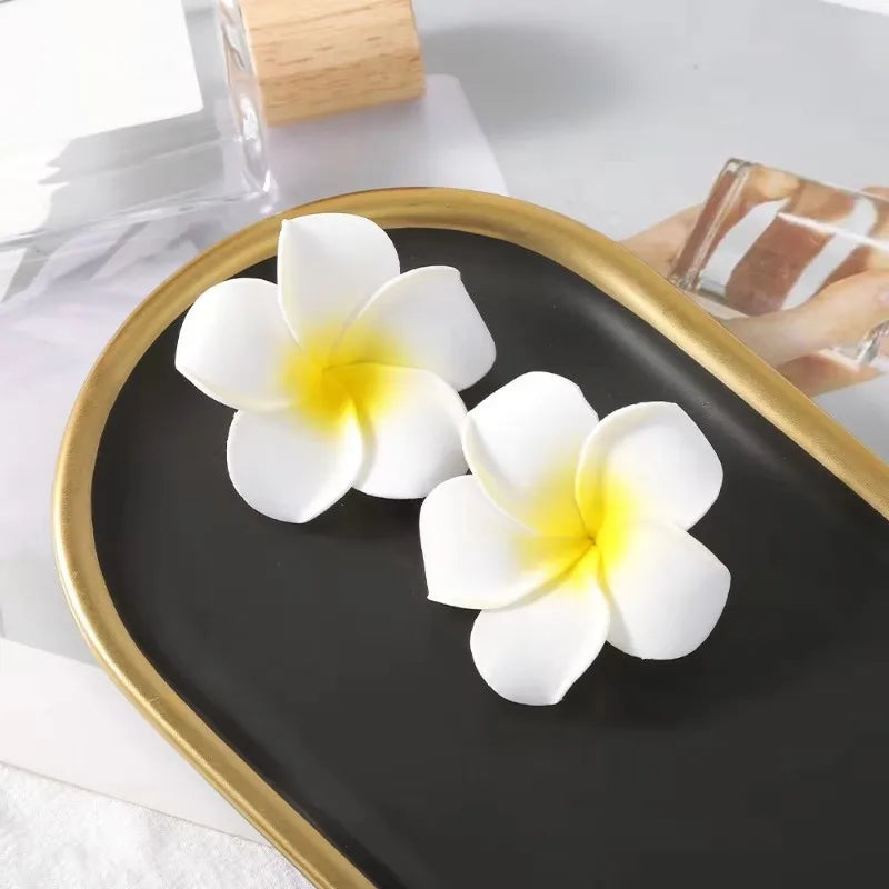 1-10pcs Plumeria Flower Hair Clips for Women Hairpins Girls Side Bangs Clips Flower Barrette Hawaiian Party Bag Hat Accessories