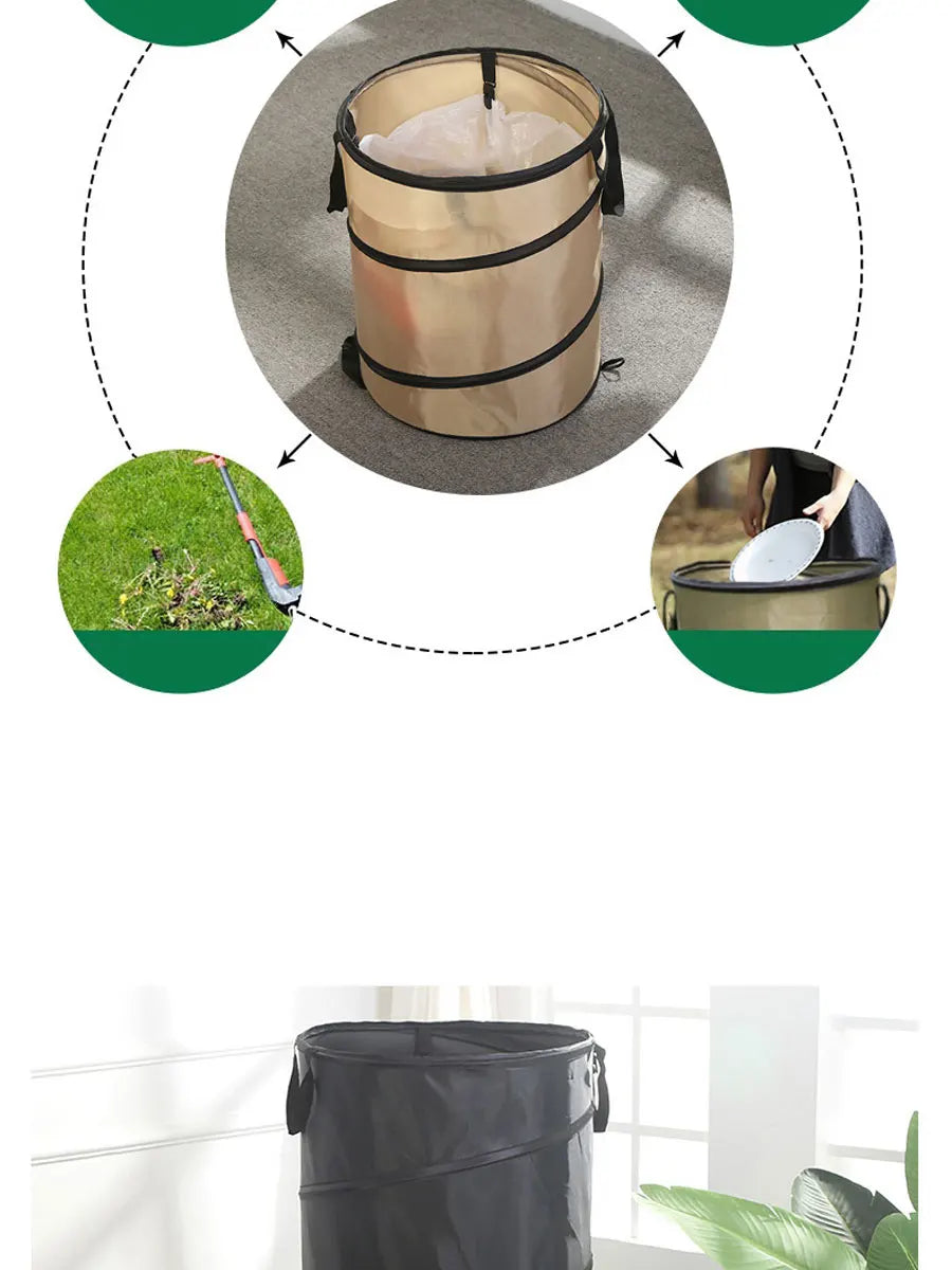 1pc Pop-up Trash Can, Outdoor Portable Camping Folding Trash Can Camping Trash Can Gardening Garden Garbage Bag Garden Leaf Buck
