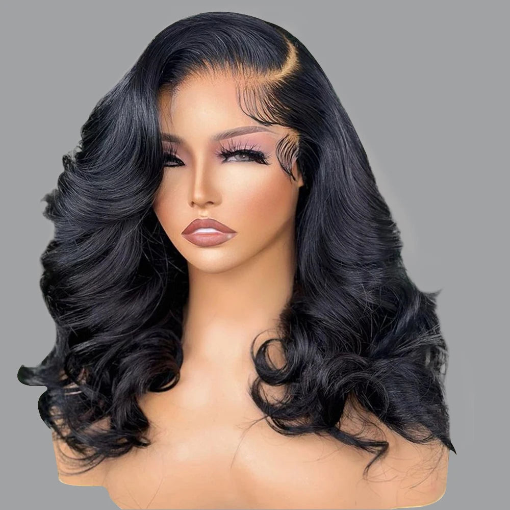 Pre Cut No Glue Glueless Wigs Human Hair Body Wave Lace Frontal Wig Wet and Wavy Water Wave Human Hair Wig on Clearance Sale Glueless Pre plucked Human Wigs Ready to Go Wear And Go Glueless Human Hair Wig For Women