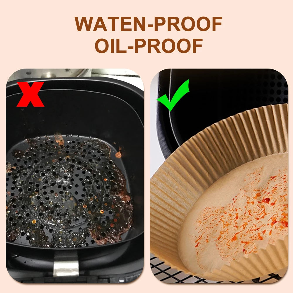 50Pcs Air Fryer Special Paper Oil-Absorbing Food Pad for Air Fryer Oil-proof Disposable Baking Paper AirFryer Accessories