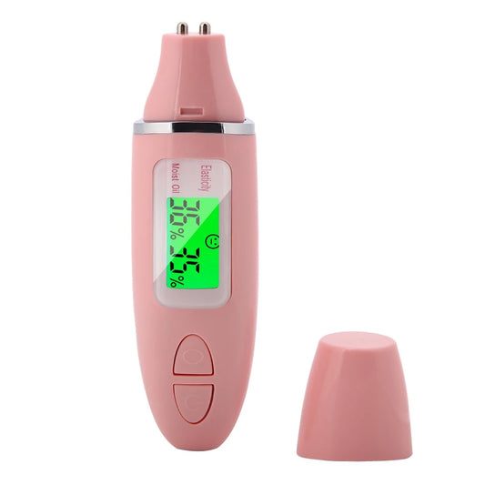 Moisture Meter Portable Digital LCD Display Precision Skin Sensor Tester Face Moisture Water Oil Analyzer Skin Moisture Tester