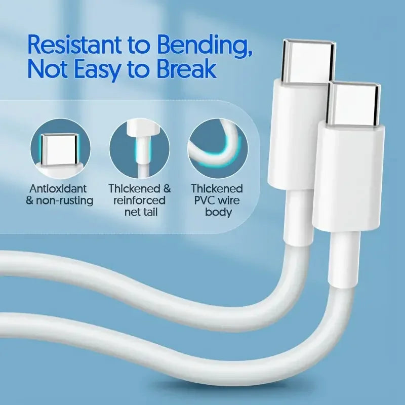 1-3Pcs Fast Charing USB C Cable 3.3Ft/6.6Ft for iPhone 16 15 Plus Pro Max Samsung Xiaomi Phone Data Sync Charger Wire Cord