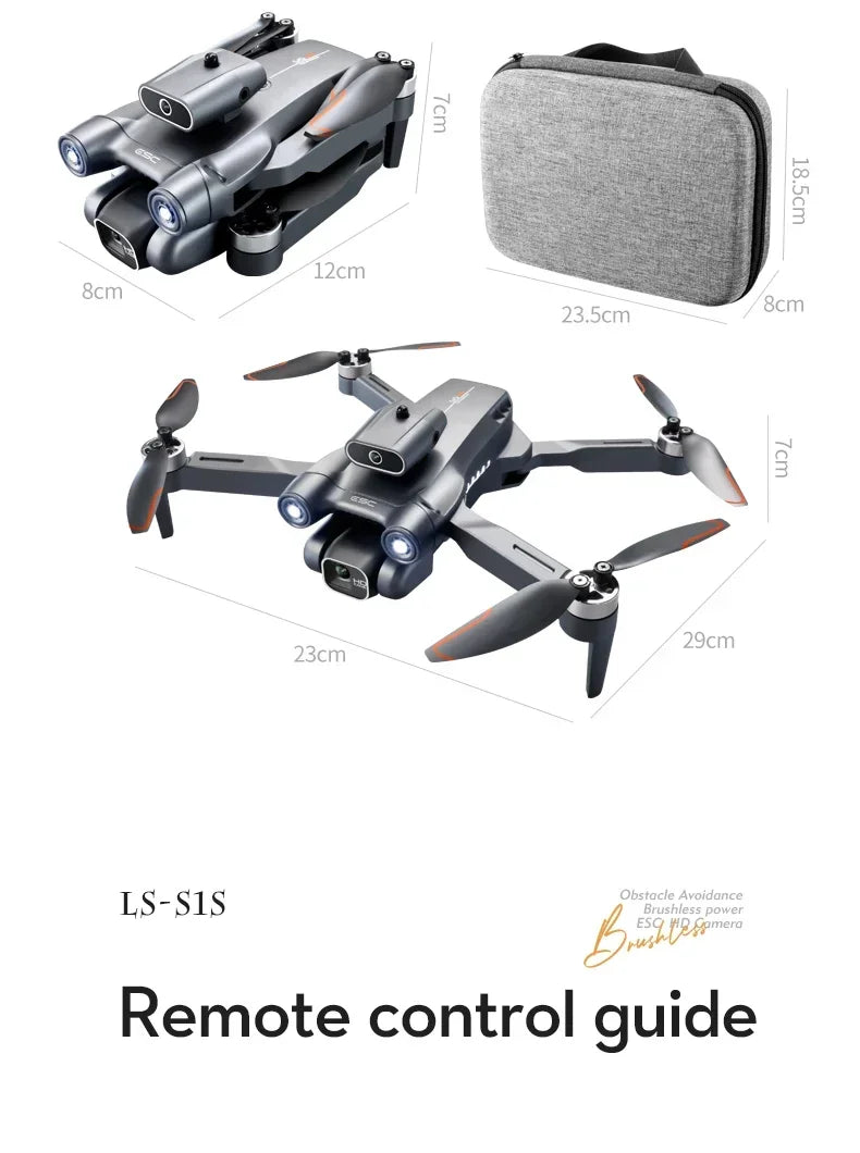 New S1S 5G GPS Drone Camera 8K Professional Brushless Motor Dron Obstacle Avoidance HD Dual Camera Foldable Quadcopter Toys