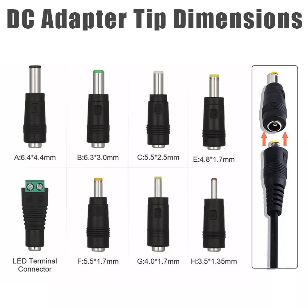Power Adapter Universal Adjustable Voltage Power Supply AC/DC Adapter EU/US/AU /UK  Plug Charger 8Tip 30W