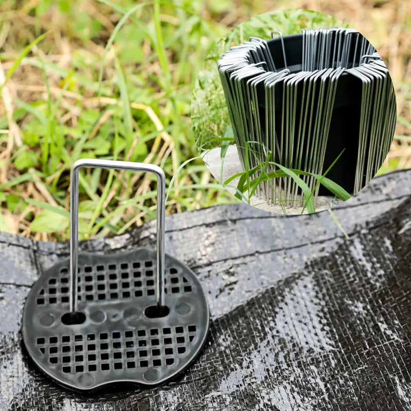 NEW Garden Peg Silver Metal U-Shape Garden Staple Garden Ground Nail Film Fixed Pegs Gardening Fixing Tools Film Peg retail