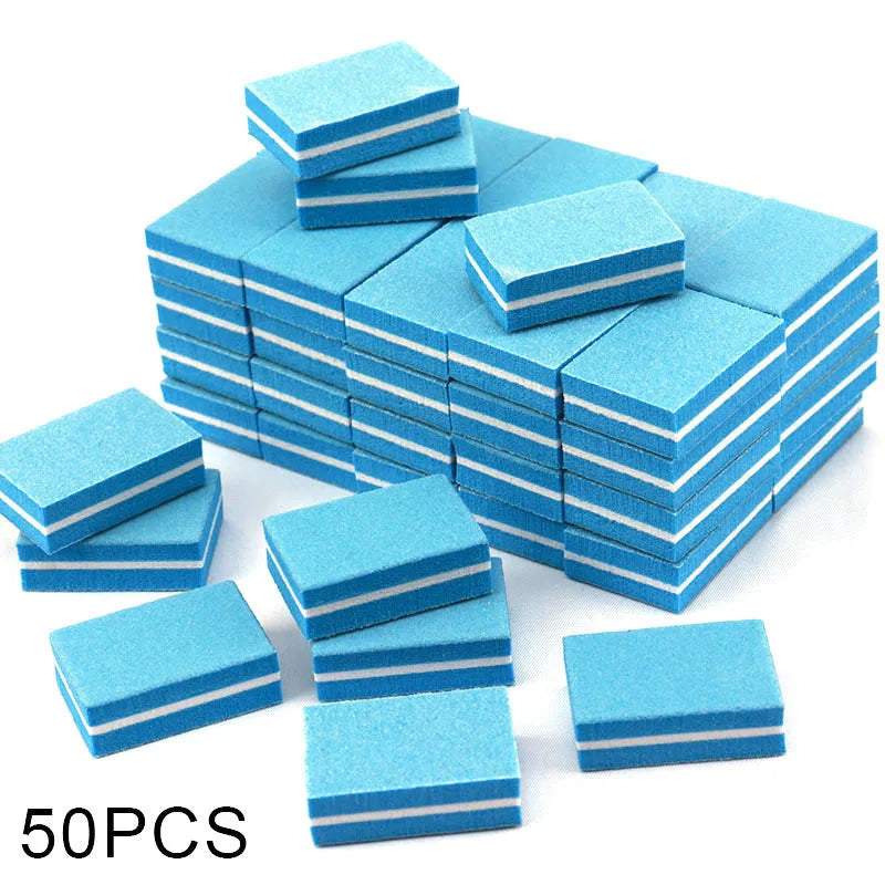 Nail Art Buffer Polish 50-10Pcs Mini Buffing Sanding Files Block Pedicure Care Manicure Pedicure Nail File Tools Nail Charm