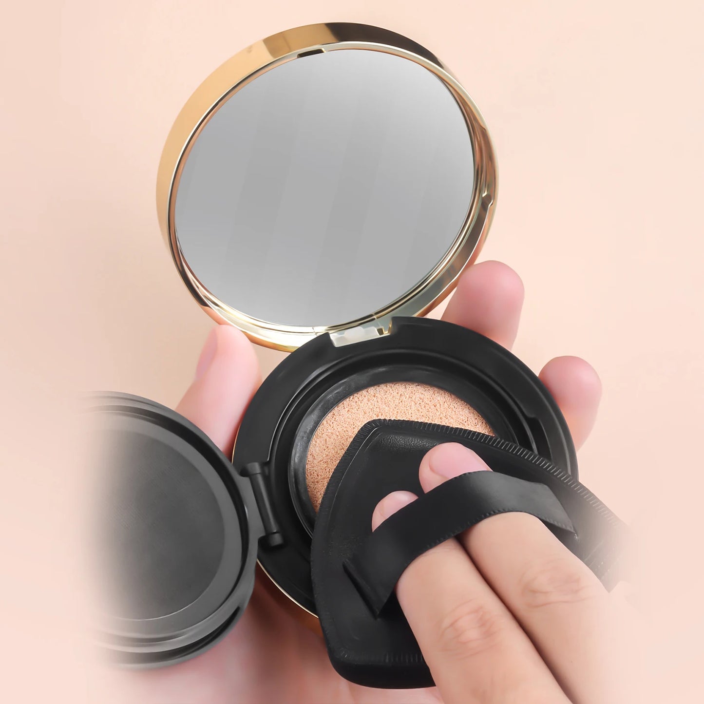 foundation brush & triangular air cushion powder puff + fan powder puff-minimalist fashion make-upand beauty tool set