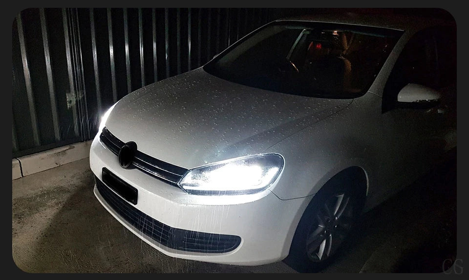 Car Styling Headlights for VW Golf 6 MK6 jetta R20 Black Samurai Style LED Headlight 2009-2012 Head Lamp DRL Signal Projector