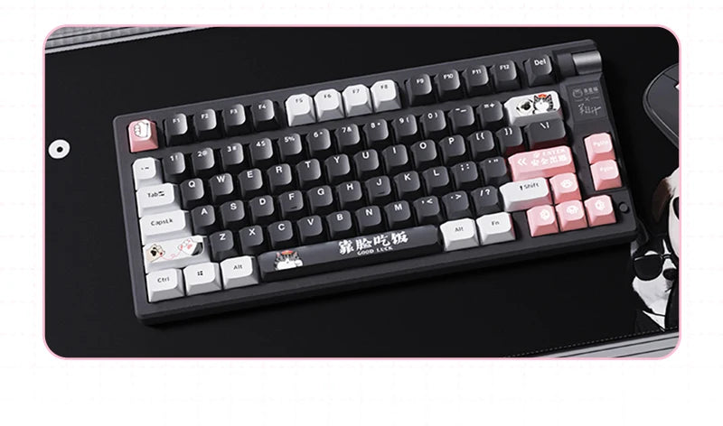 ASL & Supremo Cat Co-Branded Mechanical Keyboard Tri-Mode 2.4G Bluetooth Wireless Wired 79 Key 75% Layout RGB Gaming Keyboard