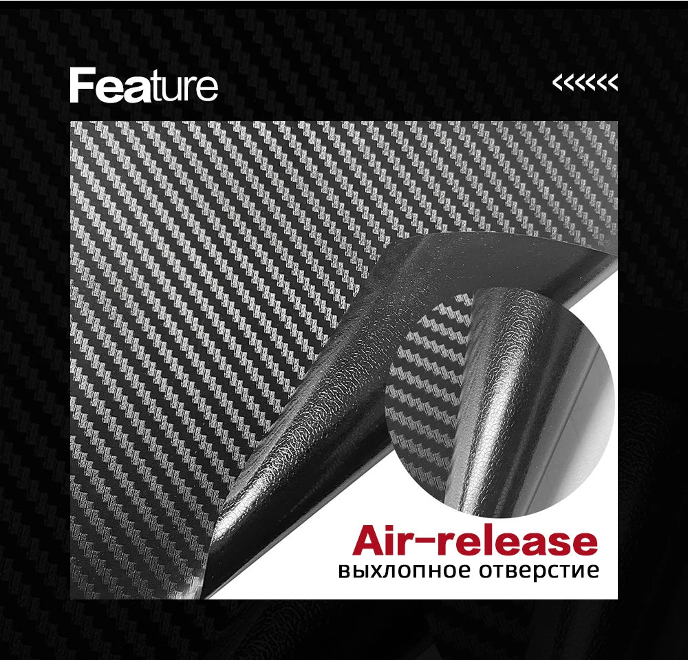 3D Carbon Fiber Vinyl Wrap Film Glossy Black Matte Black Self Adhesive Vinyl Car Wrap Foil Sticker Console Computer Laptop Skin
