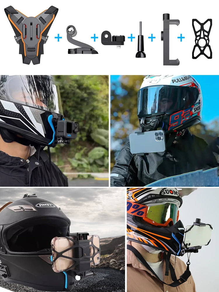 Motorcycle Helmet Phone Stand Mount Holder For GoPro Hero Insta360 Action Sports Camera Holder Motorcycle Camera Accessories