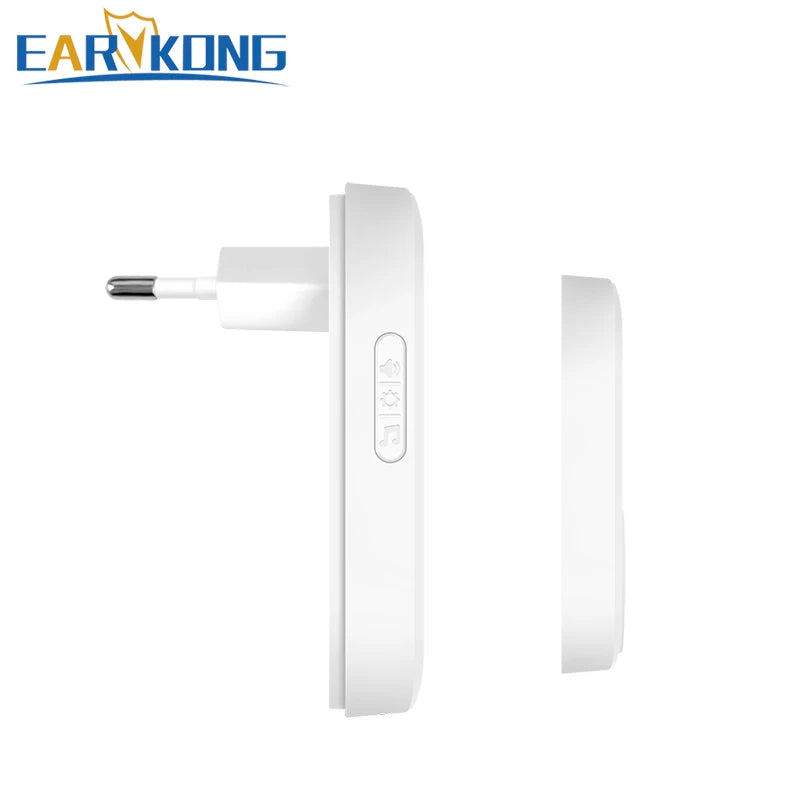 Wireless Doorbell Smart Home 200m Long Distance Remote Control Multi-tone Welcome Door Bell Volume Adjustment EU US Plug White