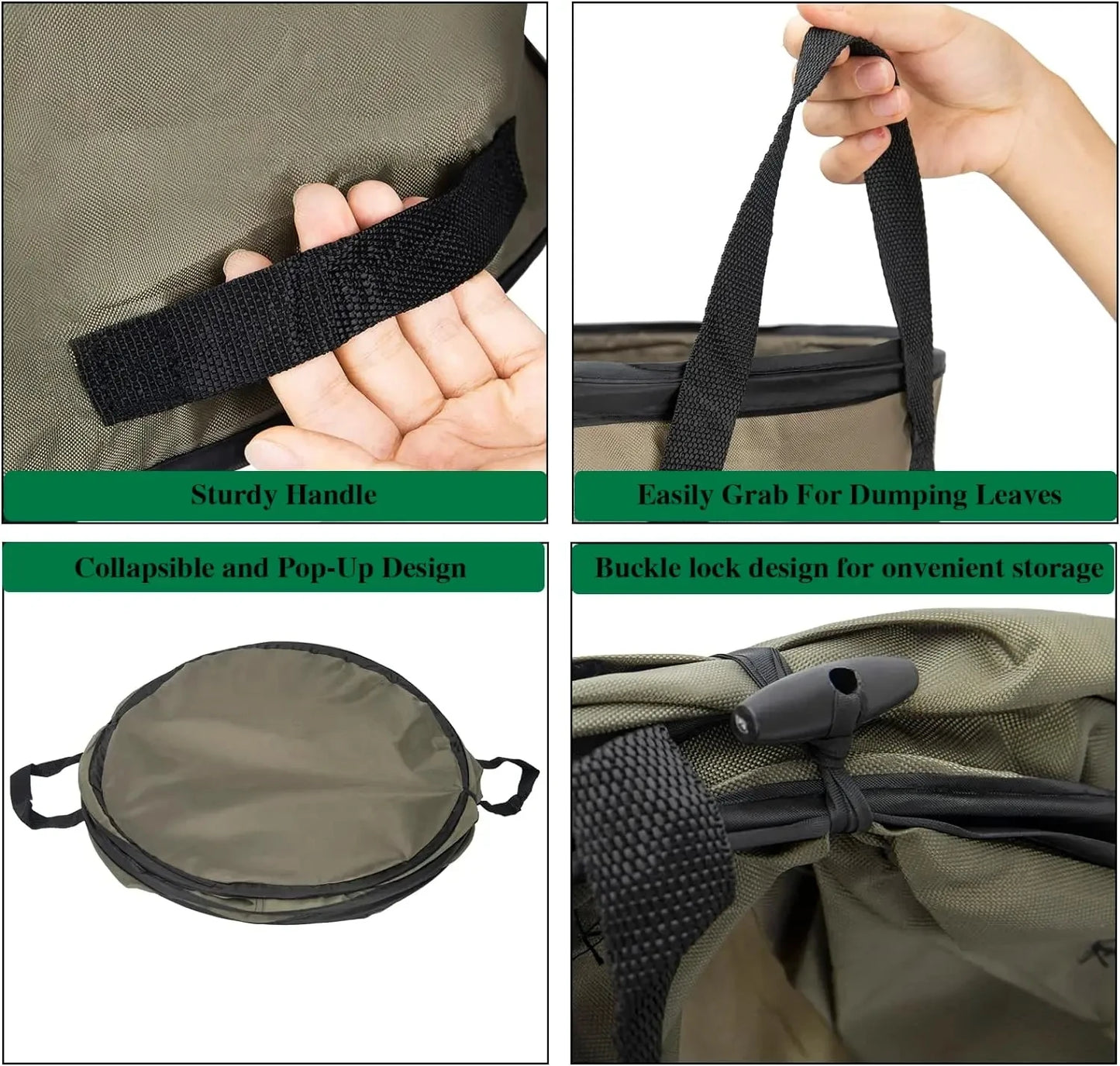 1 pack, Kangaroo Collapsible Garden Bag - Large Lawn and Leaf Container for Easy Lawn Care and Gardening - Durable and Convenien