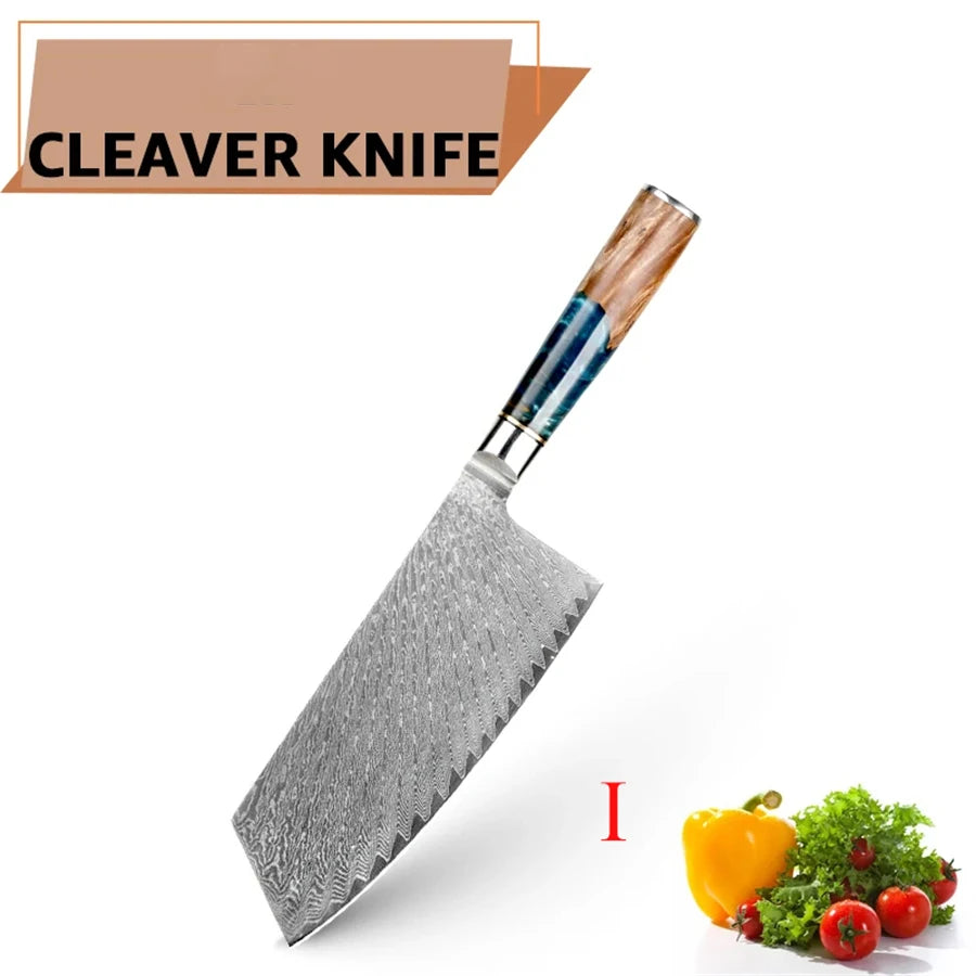 1PC ,Kitchen Knife Damascus Steel Slicing Knife Meat Cleaver Knife Utility Knife Cooking Tools Creative Knife Kitchen stuff