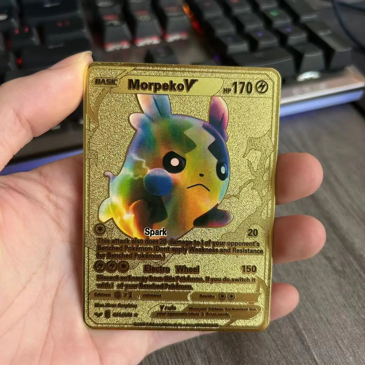 10000 Arceus Vmax DIY Golden Pokemon Cards in Spanish Iron Metal Pokmo Letters Kids Gift Game Collection Cards