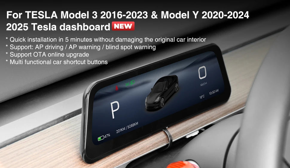 2025 NEW 9.6" Head Up Display for Tesla HUD for Model 3 2016-2023 Y 2020-2024 5-minute Quick Installation Carplay Android AUTO