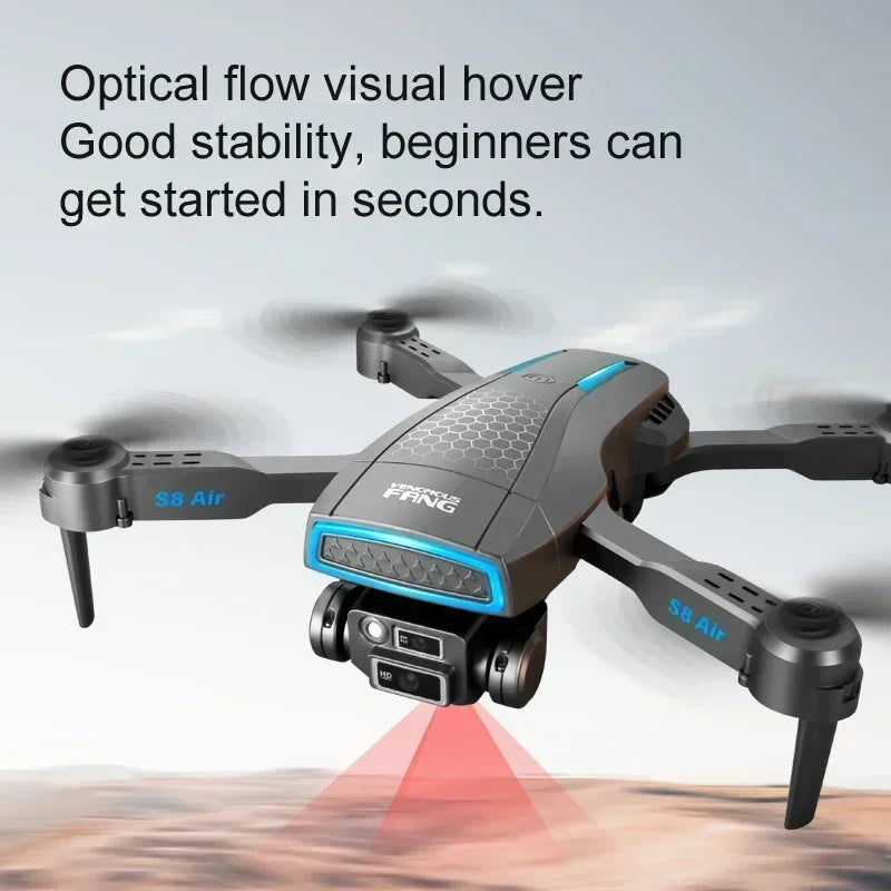 New S8 AIR GPS 5G Drone 8K HD Camera WIFI FPV Obstacle Avoidance Optical Flow Cool Lighting RC Foldable Quadcopter Gifts Toys