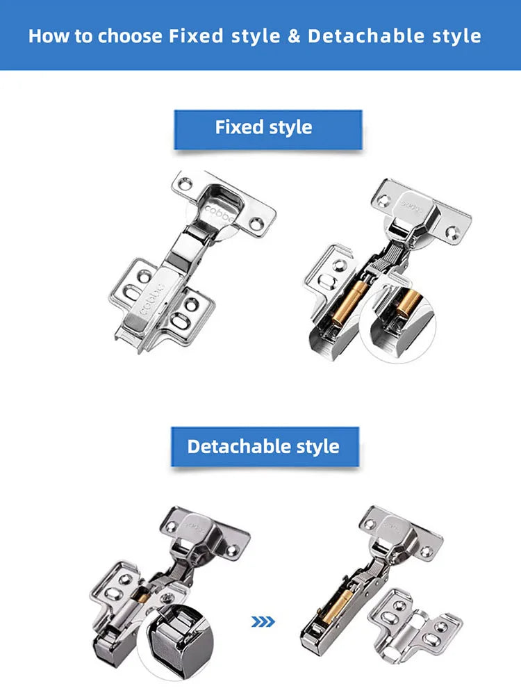 1pc Furniture Cabinet Hinge Cold Roll Steel Door Hydraulic Hinges Damper Buffer Soft Close For Kitchen Furniture Hardware