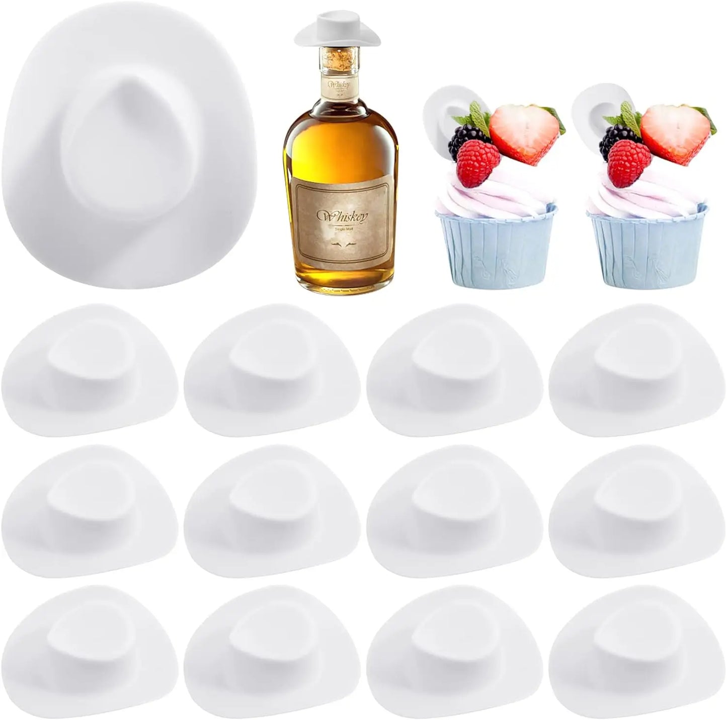5/10/20/30/40/50pc Mini Cowboy Hat Plastic Cowgirl Cute Doll Hat Western Wedding Birthday Party Supplies Accessories Cake Topper