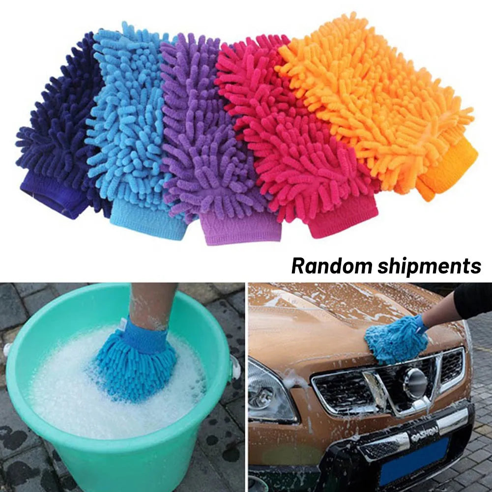 Car Wash Gloves Washing Wiper Car Cleaning Towel Auto Super Mitt Microfiber Gloves For DIY Carwash Household Car Washing Clean