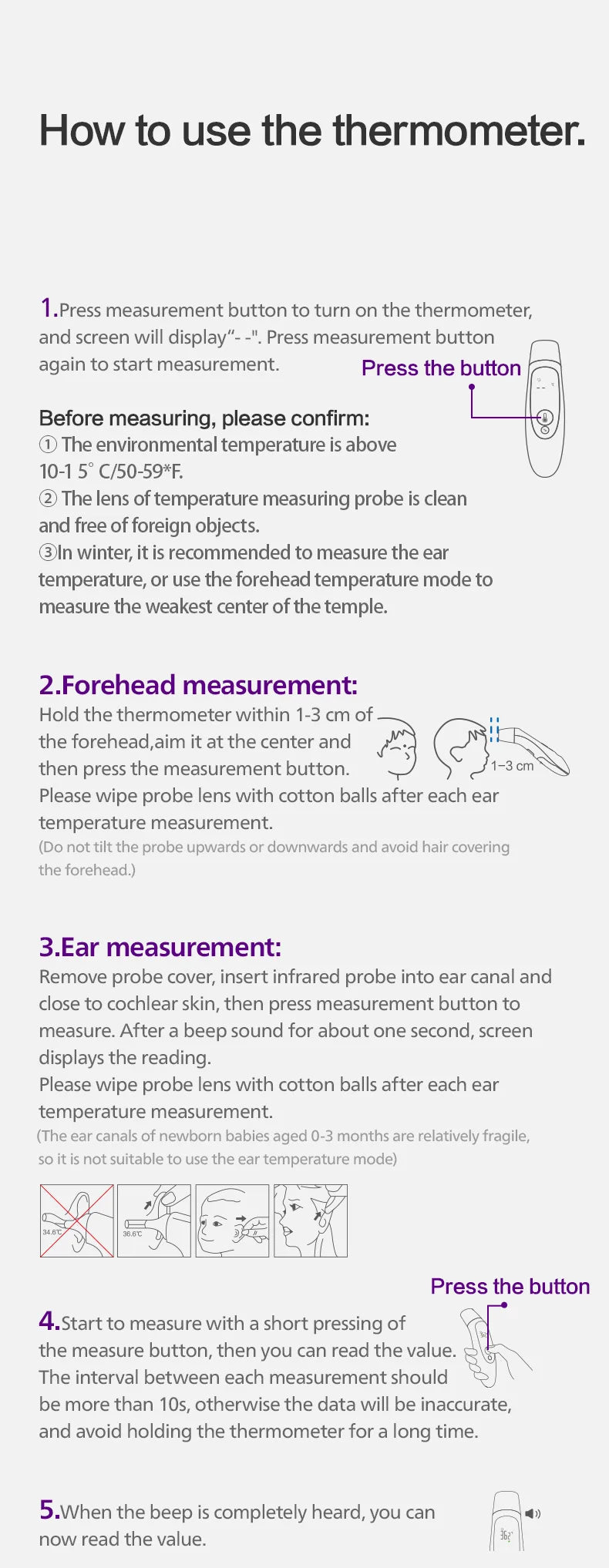 PHILIPS AVENT ear thermometer forehead thermometer two-in-one  Electronic thermometer Infant/Adult Temperature Measurement