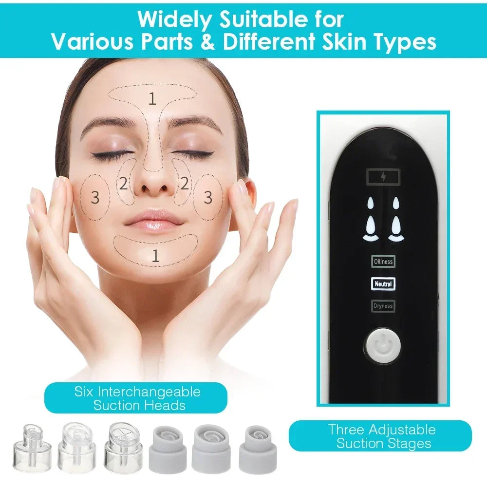 Blackhead Remover Pore Vacuum Face Cleaner Electric Pimple Black Head Removal USB Rechargeable Water Cycle Facial Cleaning Tools