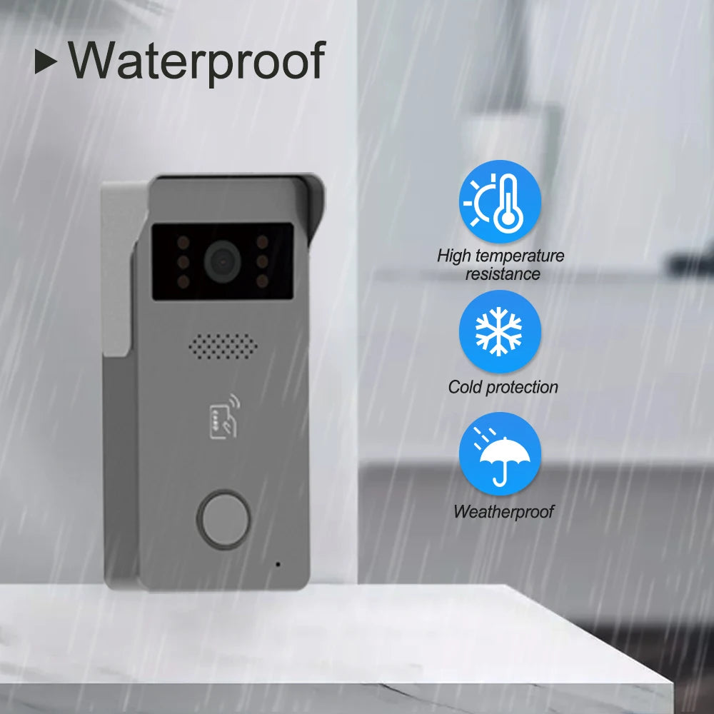 2 Wire Smart Home Tuya Wifi 1080P Video Intercom Video Door Phone 7'' Color Touch Screen Camera Doorbell Door Security System