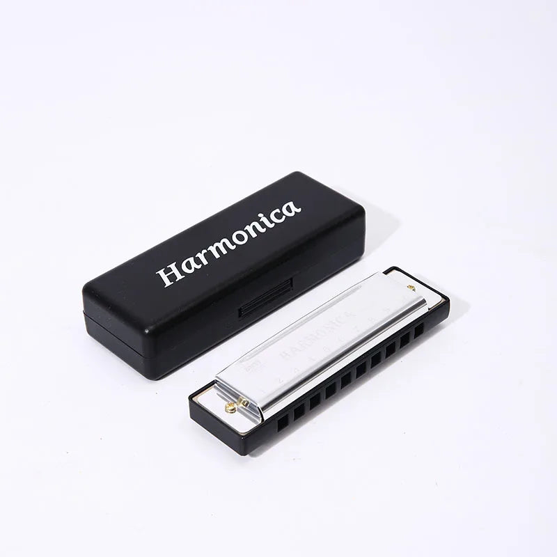 Harmonica Key of C 10 Hole Diatonic Harmonica C with Case for Beginner Students Kids Gift with Case