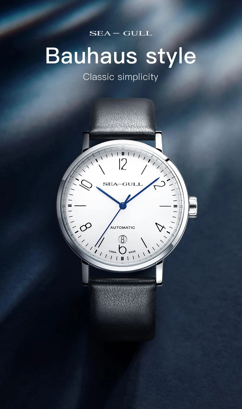 New Seagull Men's Automatic Mechanical Watch Official Authentic Bauhaus Business Casual Mechanical Wristwatch 819.17.6091