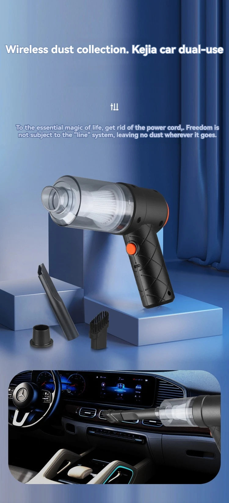 Ultra High Power Car Mounted Vacuum Cleaner Vehicle Wireless Portable Handheld Automobile Mini Vacuum Cleaner