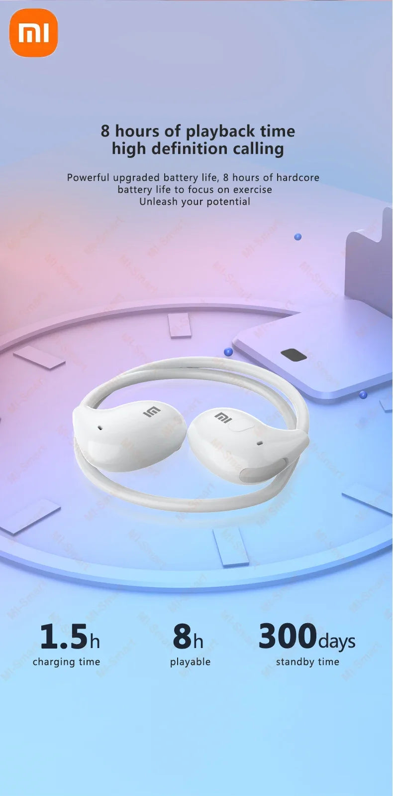 Xiaomi Wireless Bluetooth 5.3 Headphones Waterproof Headset Stereo Over-Ear Sports Earphones Earbuds with Mic Bone Conduction