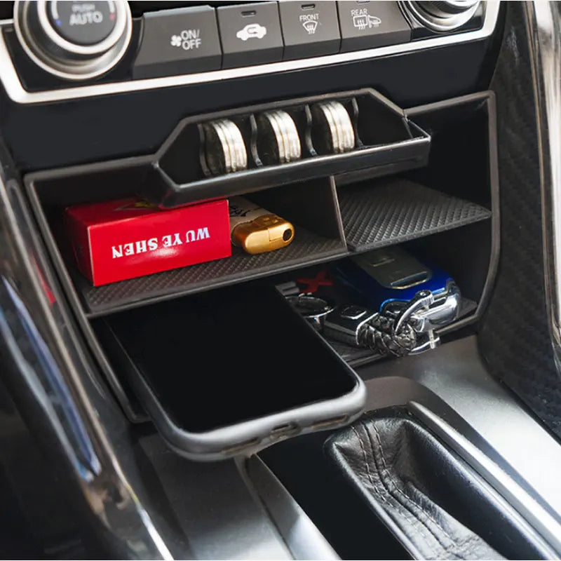 Car Organizer Seat Gap Box Leather Car Seat Gap Organizer 2 USB Auto Crevice Storage Case For Stowing Tidying For Honda Civic