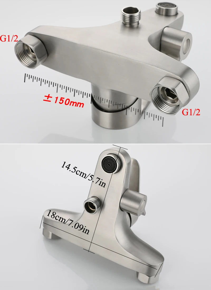 Bathroom Shower Faucet 304 Stainless Steel Mixer Tap Hot and Cold Bathroom Mixer Mixing Valve Bathtub Faucet Shower Faucets Set