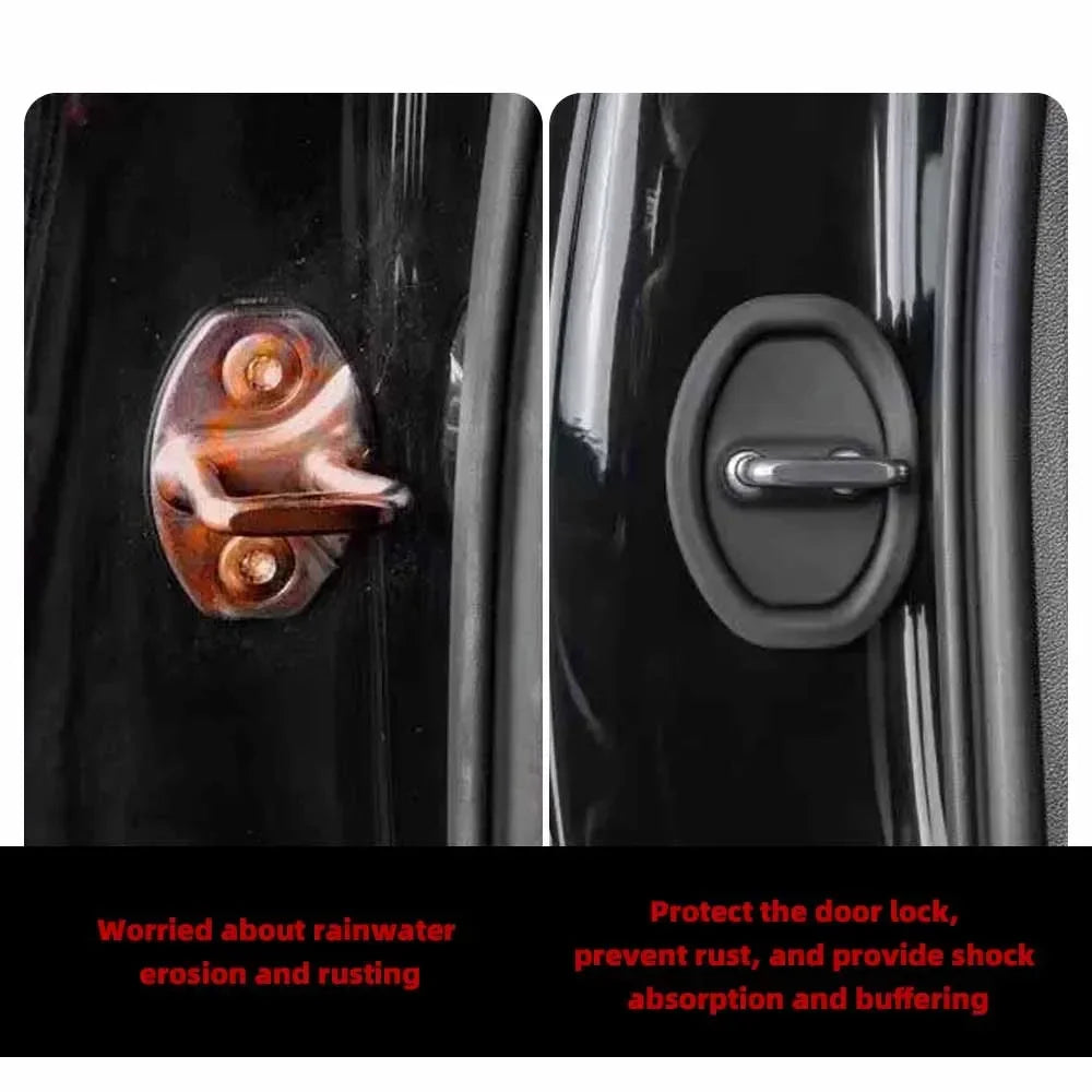 Car Door Shock Absorber Flexible Door Lock Protector Silicone Cover Car Doors Lock Buckle Mute Protective Cushion Accessories