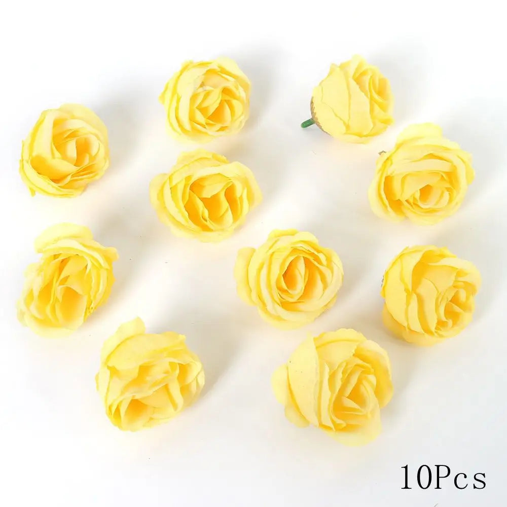 Yellow Artificial Flowers Heads Silk Fake Flowers for Home Decor Party Wedding Decoration DIY Valentine's Day Gifts Accessories
