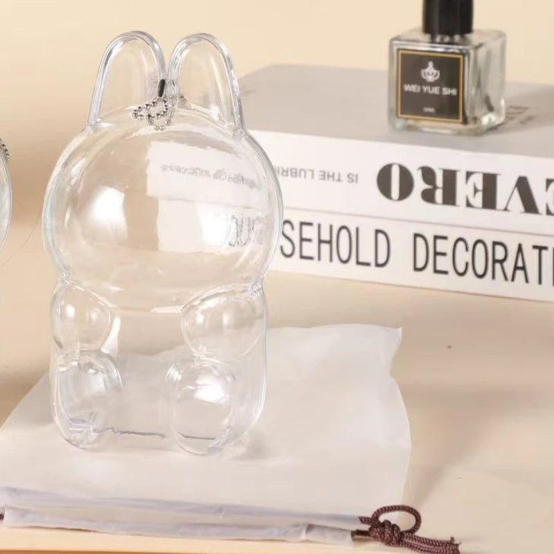 Labubu Transparent Protective Cover Stuffed Toys Cover Labubu I II Doll Display Bag Mini Portable Storage Box